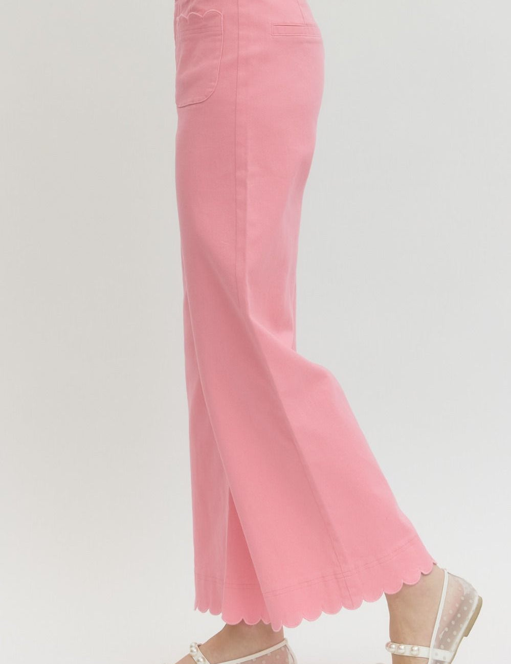 Scalloped Heart Pants -Pink