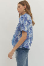 Elegant Charm Top - Blue