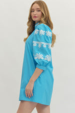 Embroidered Princess Dress Sky