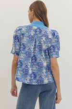 Elegant Charm Top - Blue