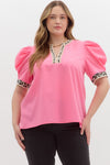 Classy Cheetah Top Pink