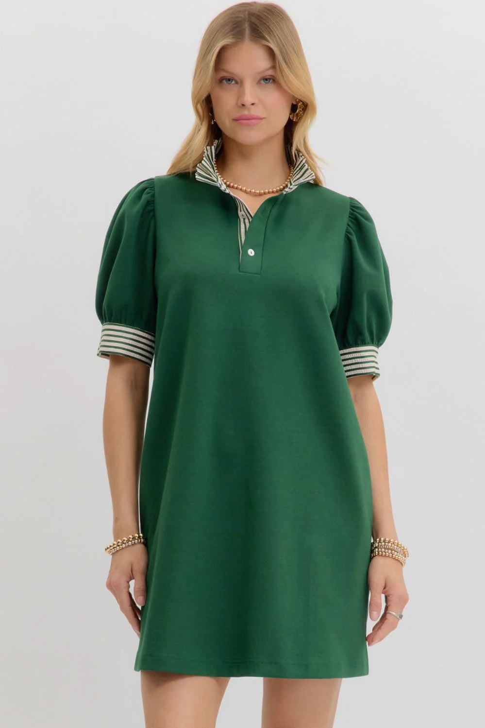 Let's Play Polo Dress Green