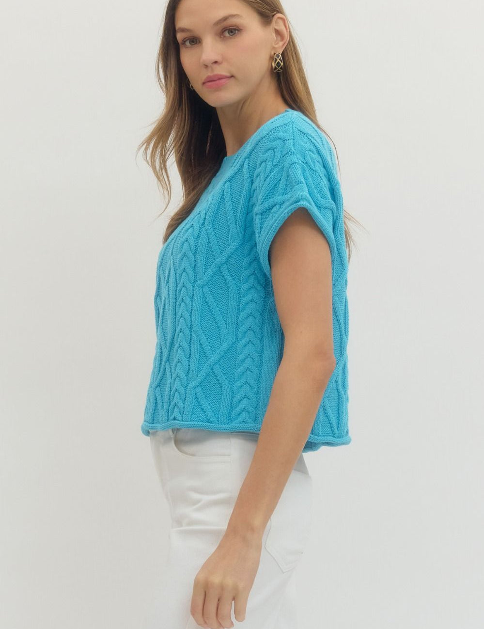 Just Livin' Sweater Top Sky