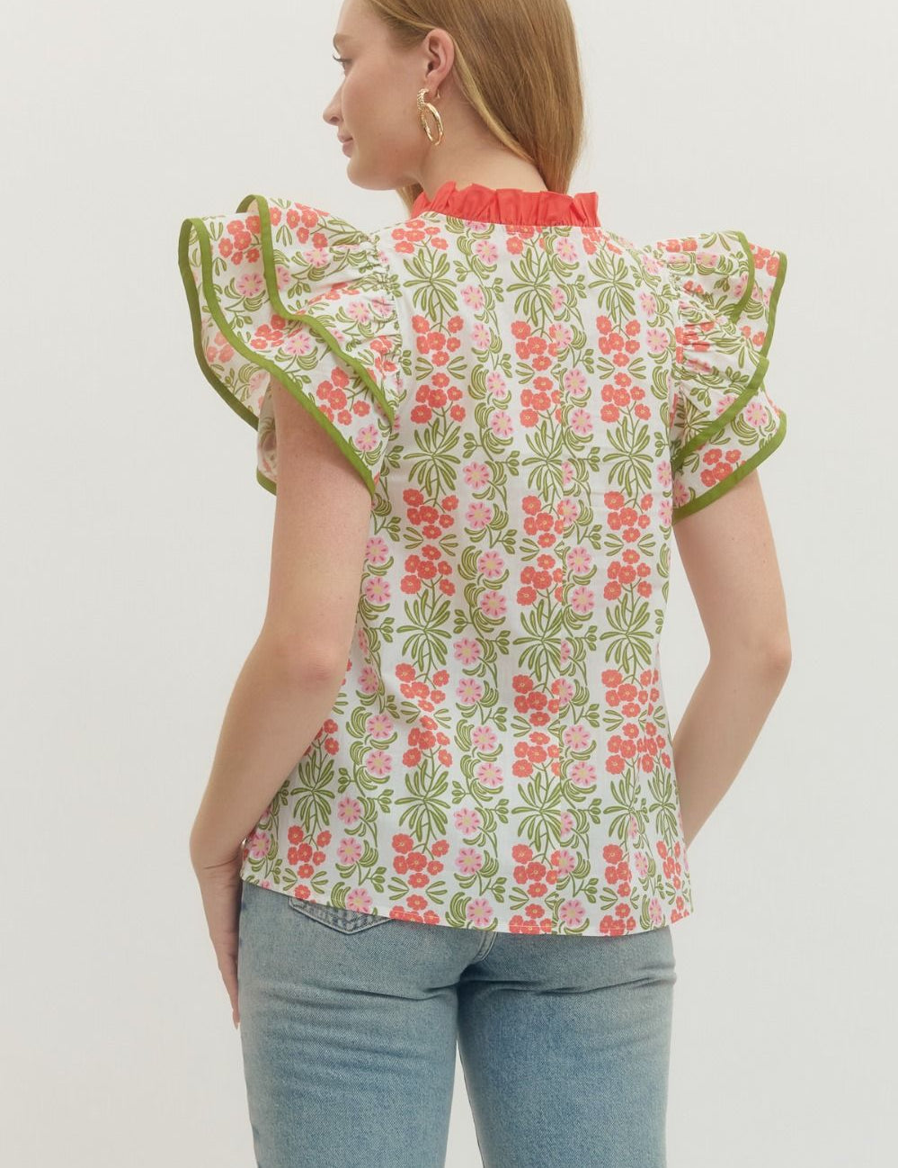 Breezy Sophistication Top Coral