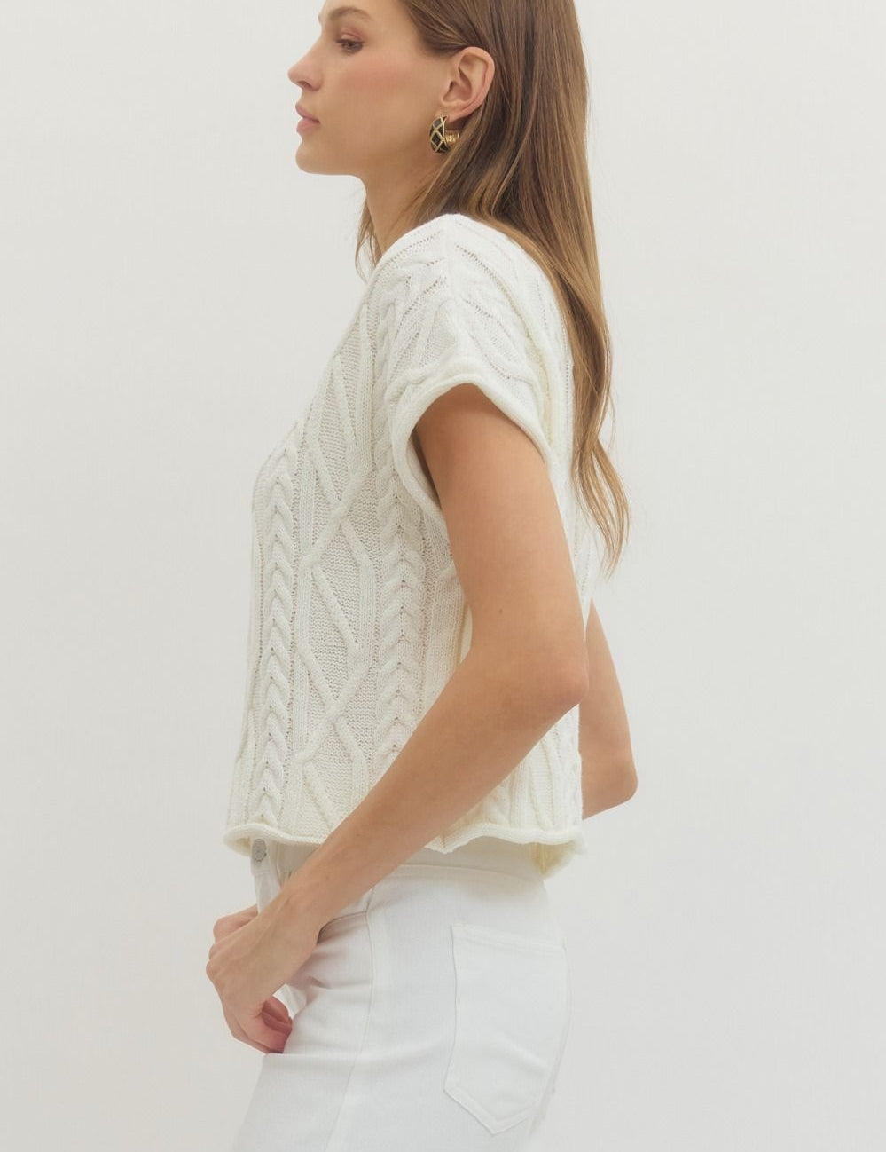 Just Livin' Sweater Top White