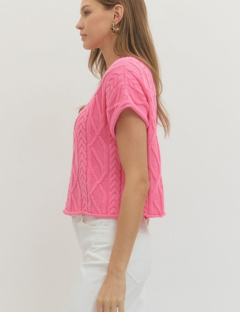 Just Livin' Sweater Top Pink