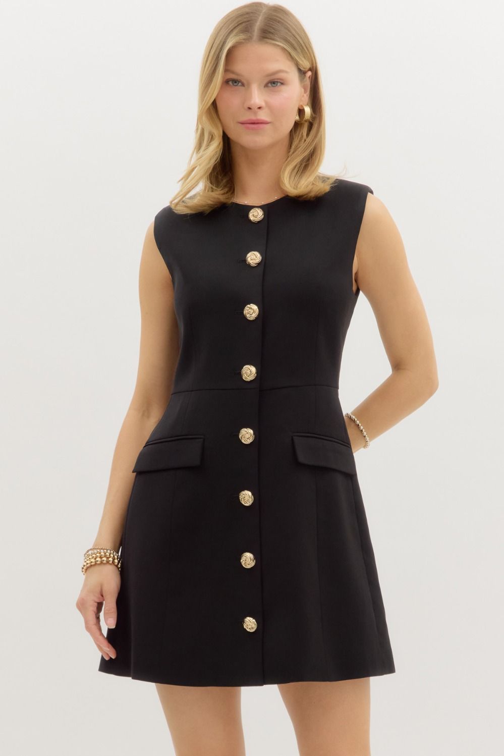 Buttoned Up With Class Dress