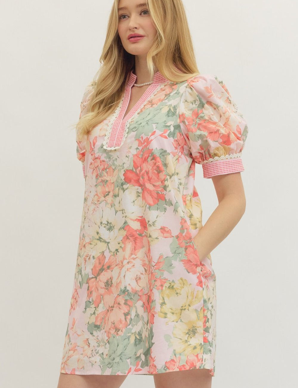 Gracie Floral Dress Pink