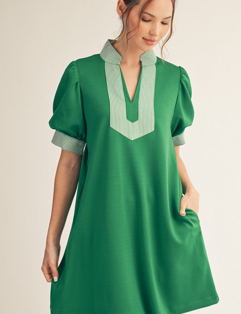 Luna Flora Mini Dress - Green