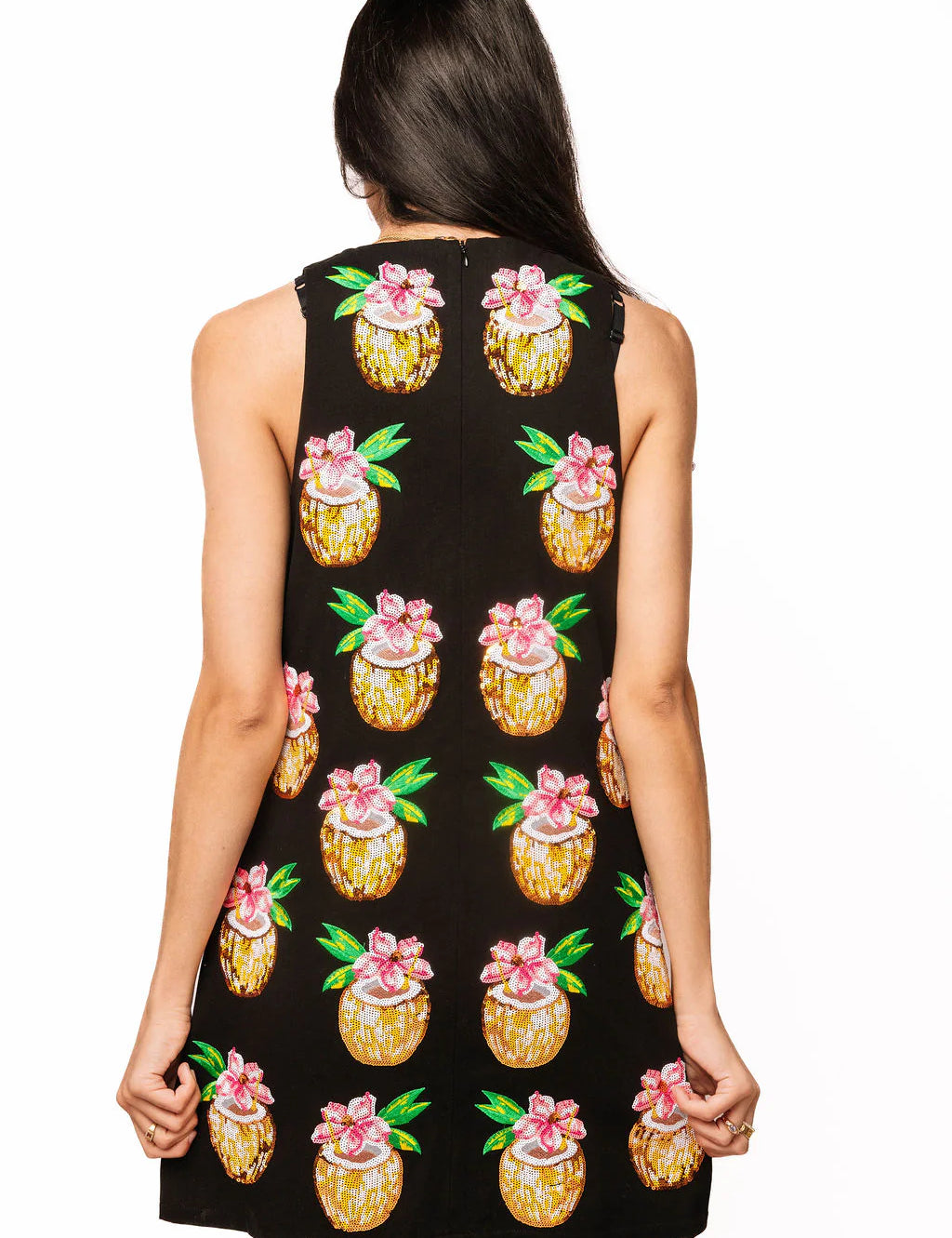 QOS Black Coconut Drink Tank Dress