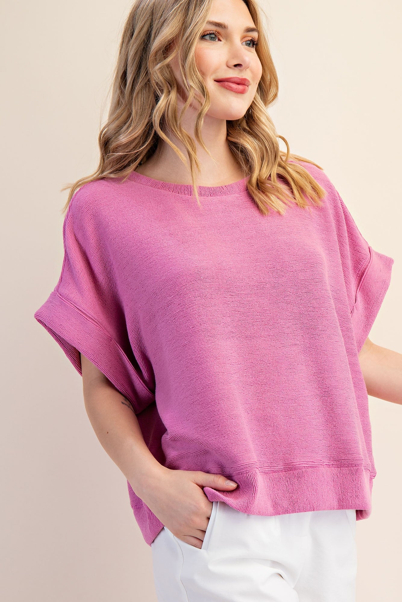 Elevated Comfort Top Pink