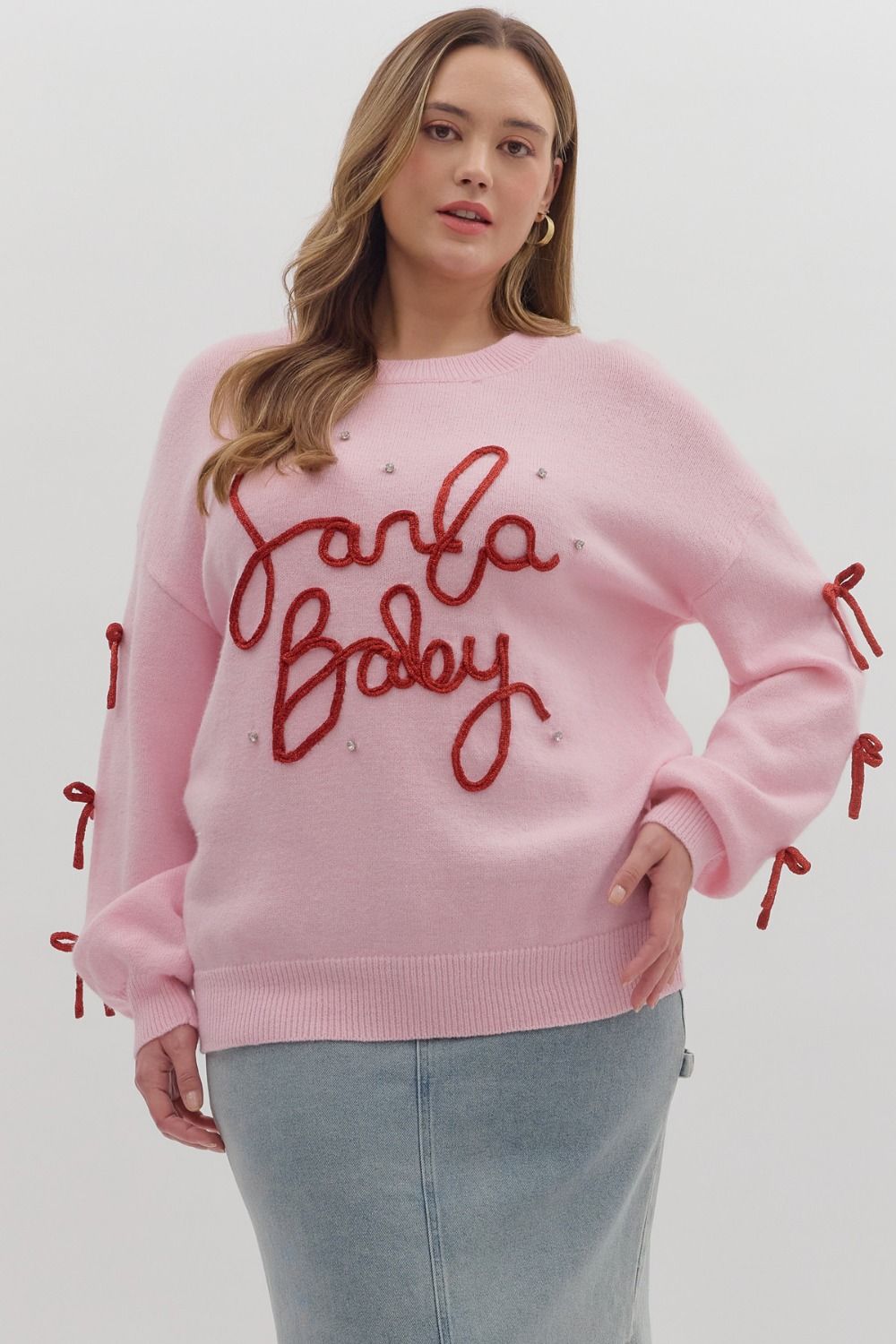 Santa Baby Sweater Light Pink