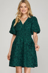 Peaceful Petals Dress Green