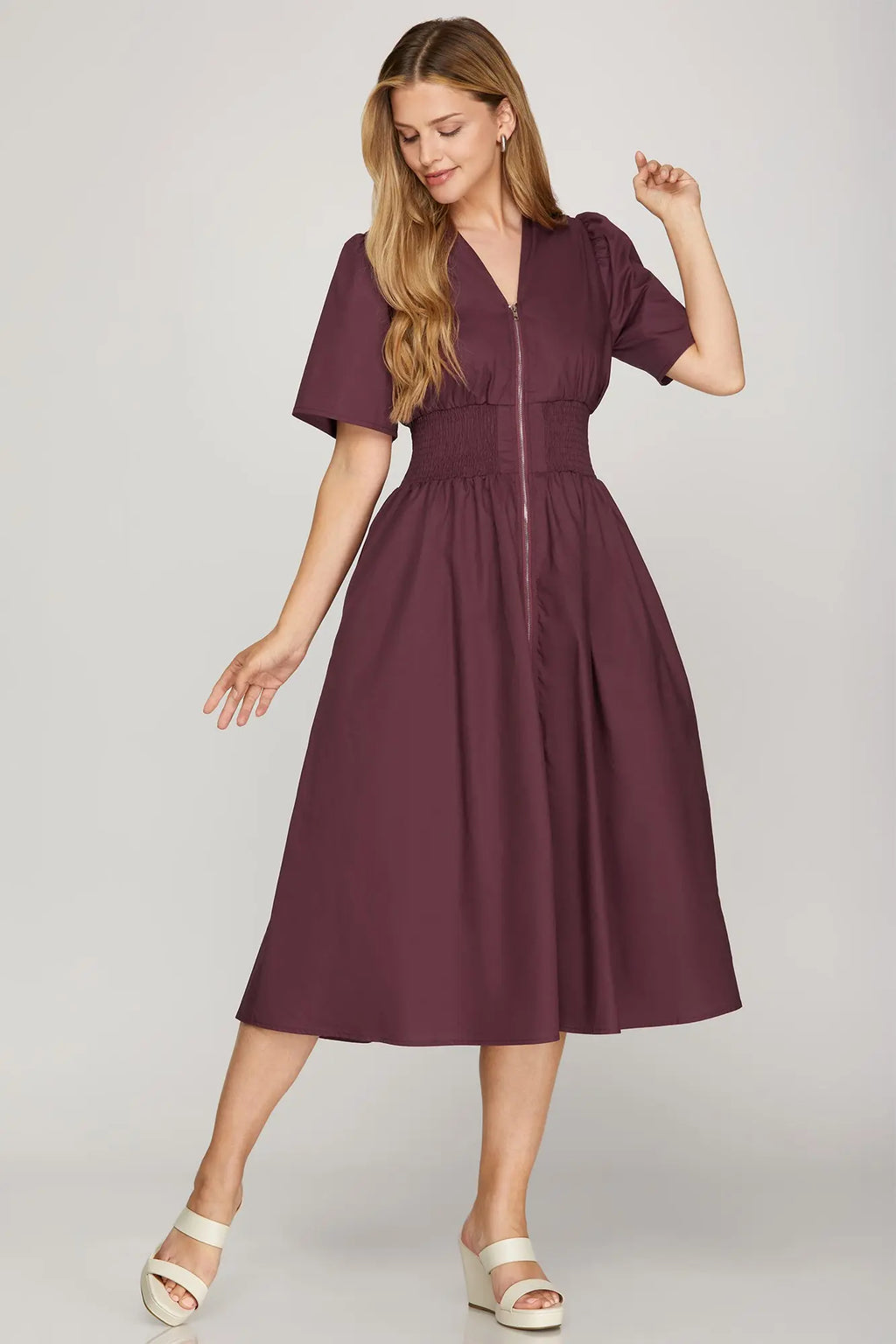 Falling Leaves Dress Plum