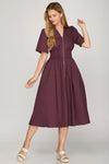 Falling Leaves Dress Plum