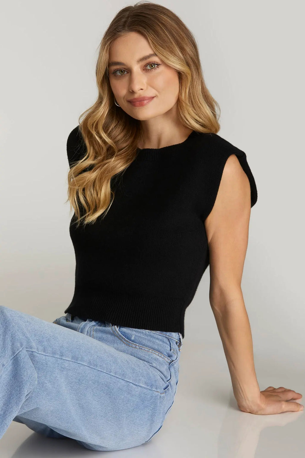 Simply Adored Sweater Top Black