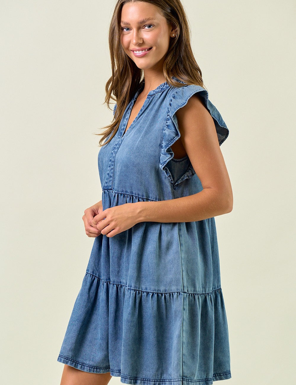 Spring Shore Denim Mini Dress
