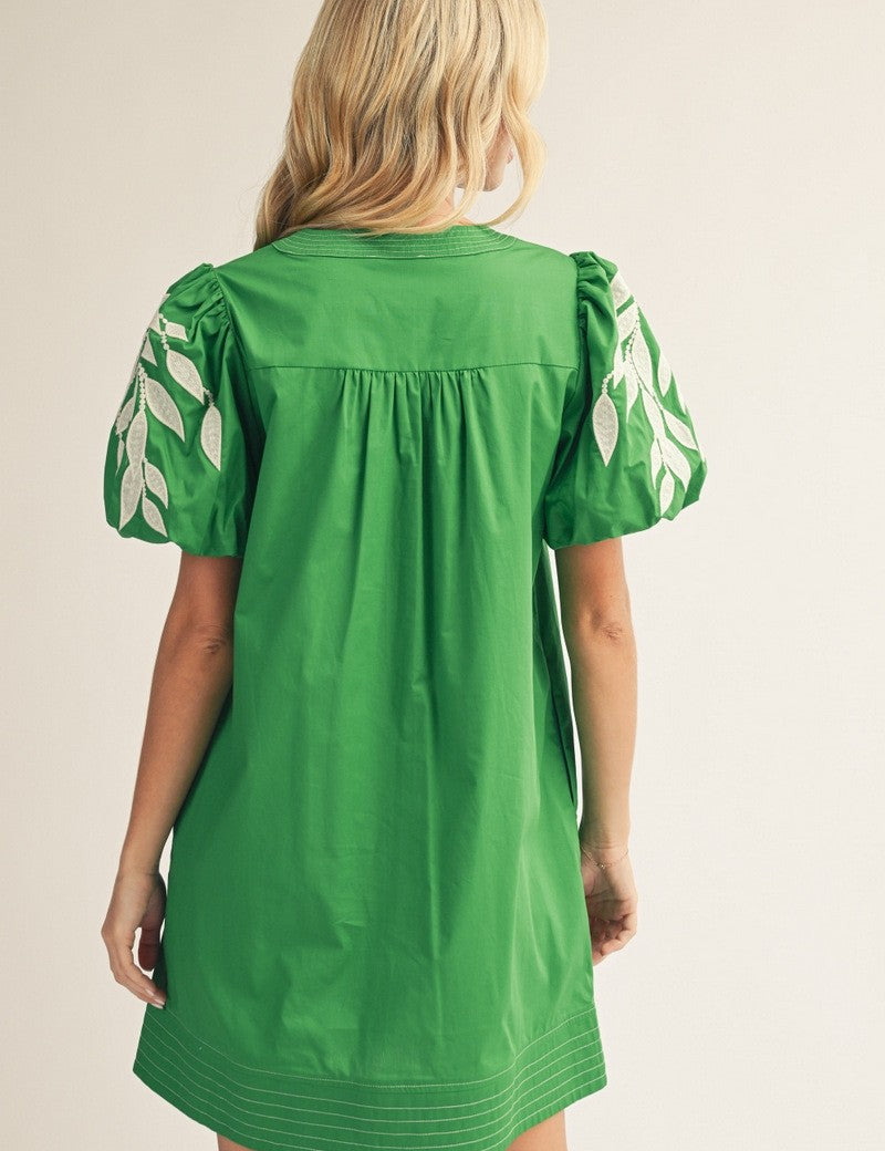 Skies Beauty Mini Dress - Green