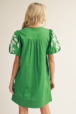 Skies Beauty Mini Dress -Green