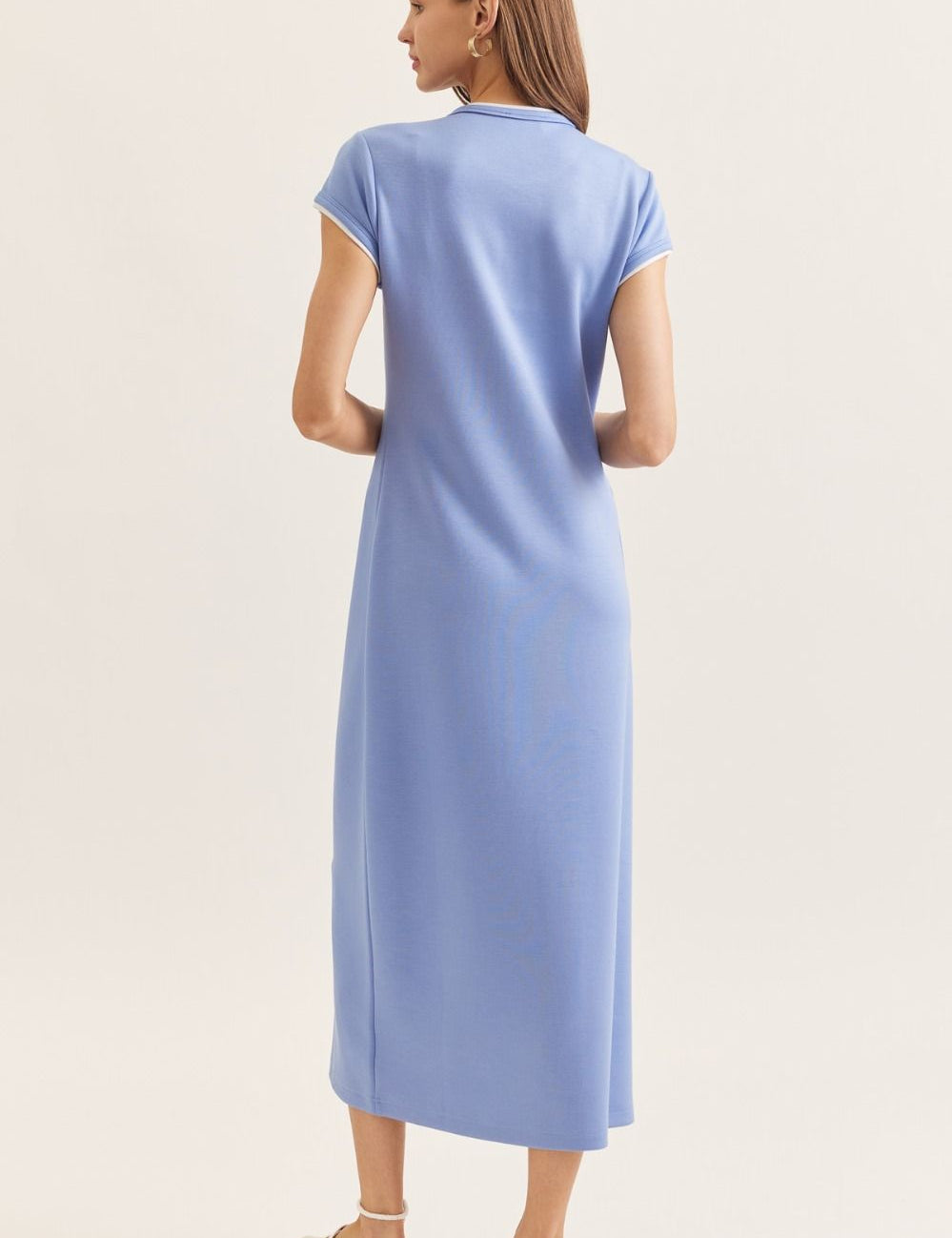Sunset To Seaside Midi Dress -Blue
