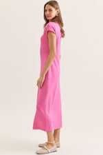 Sunset To Seaside Midi Dress -Pink