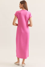 Sunset To Seaside Midi Dress -Pink