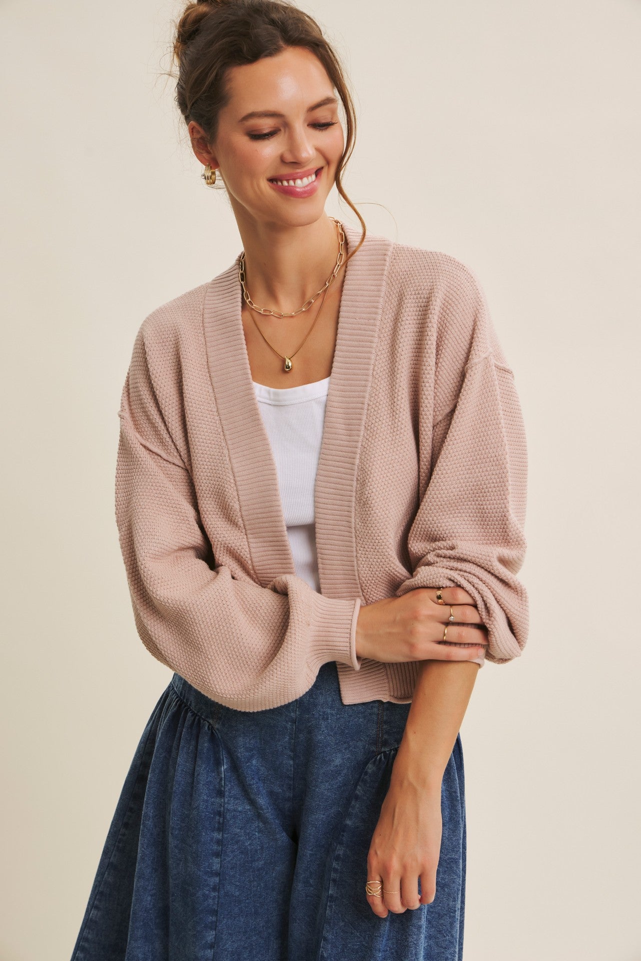 Timeless Thoughts Cardigan Rose Blush