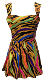 QOS Coton Neon & Tiger Print Tank Dress